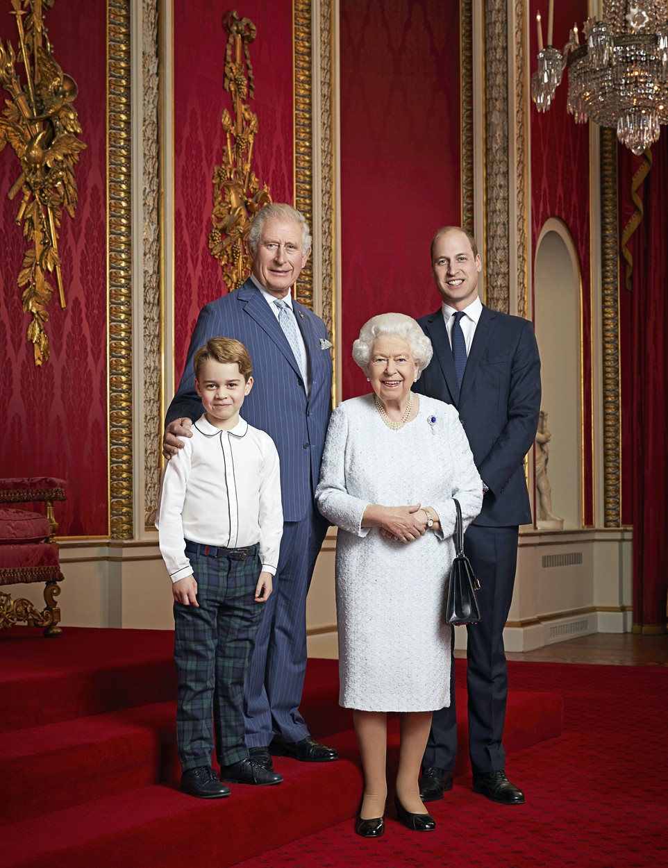 II. Erzsébet és a trónörökösök: Károly herceg, Vilmos herceg és György herceg